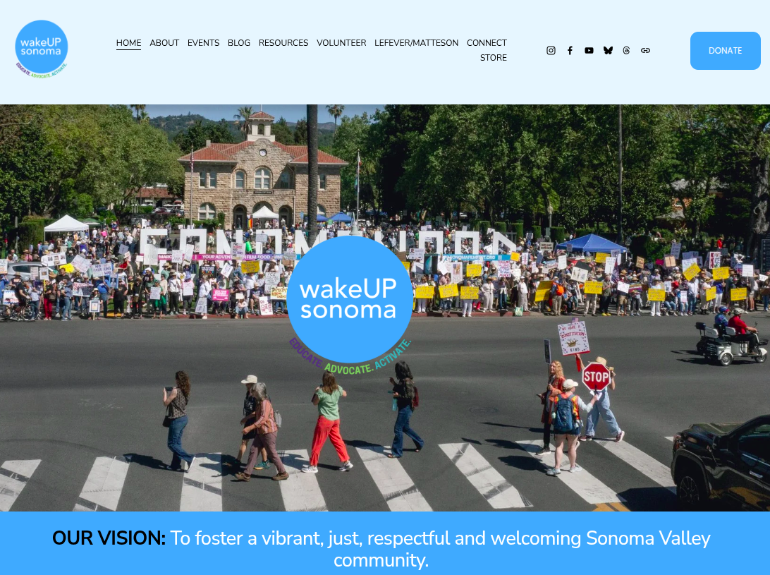 Home page for a growing community nonprofit